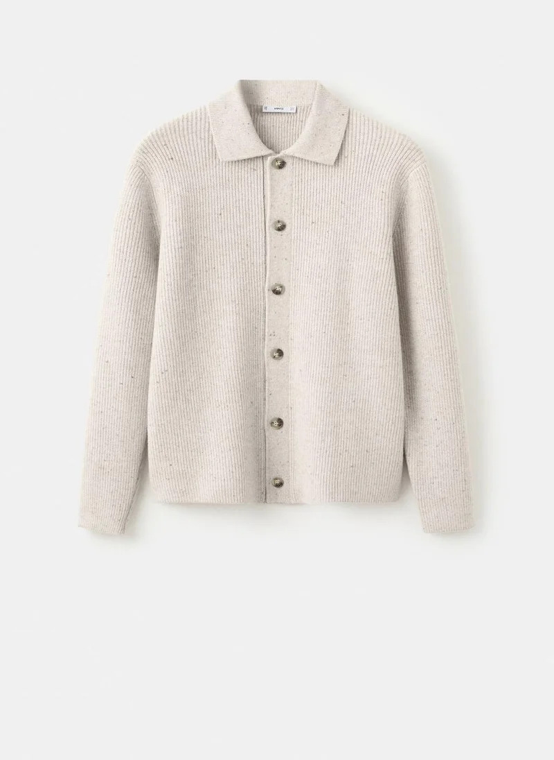 Mango Man  Ribbed knit cardigan for Men | Best Price UAE